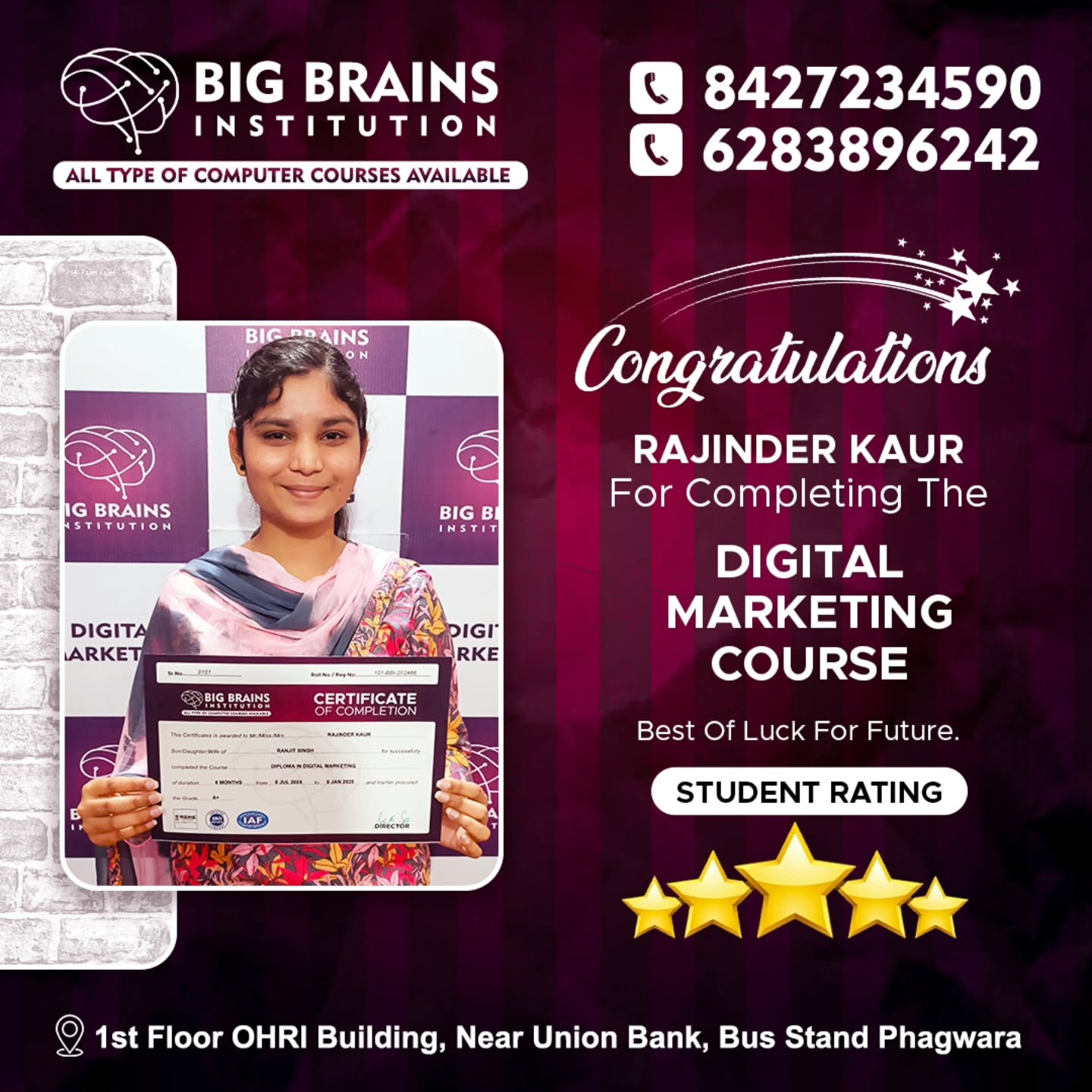 Rajinder Kaur Digital Marketing Course