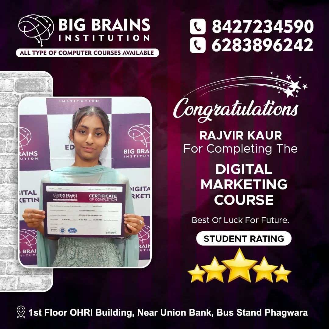 Rajvir Kaur Digital Marketing Course